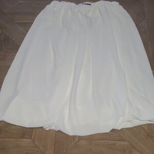 Elegant White Pleated Midi Skirt for Brides
